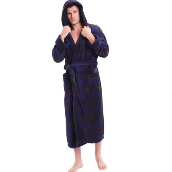Other Hooded Herringbone Mens Soft Spa Full Lenght Bathrobe Poshmark